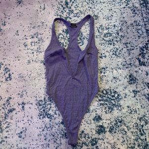 Purple, Deep V Body Suit
